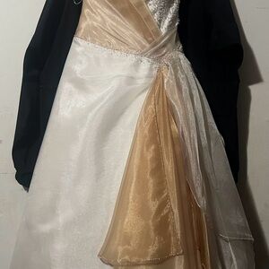 Maggie Sottero White and Gold Dress